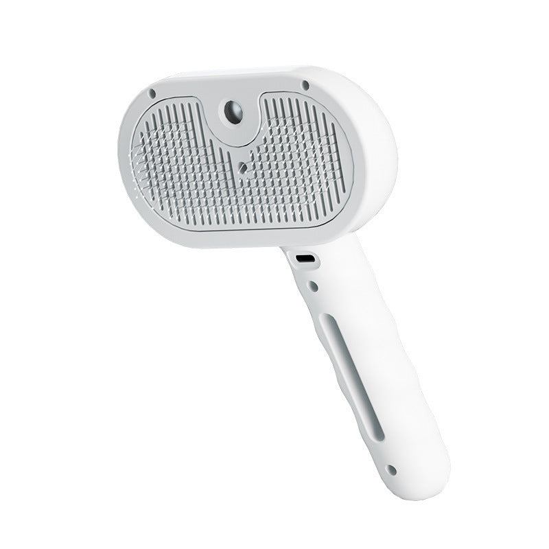 KFX-1781821 3-in-1 Self-Cleaning Steam Brush for Horses, Cats, and Dogs - Silicone Bristles & Water Mist for Shedding