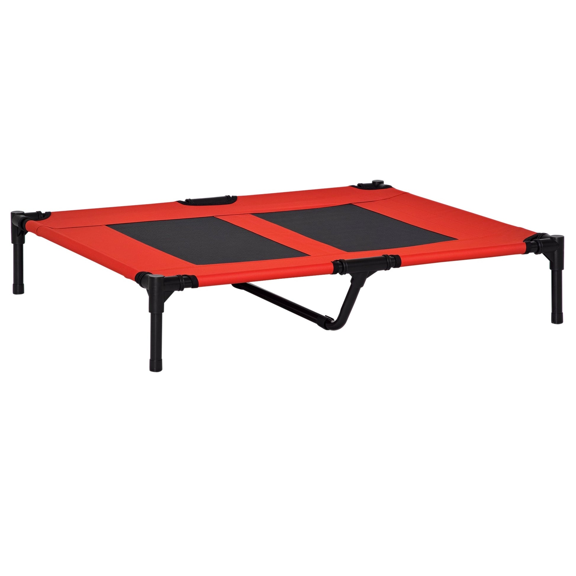 KFX-1784637 Elevated 36" x 30" Cooling Pet Cot Bed with Mesh Ventilation in Red