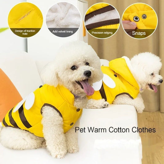KFX-1785661 Cute Bee Warm Dog Coat for Winter - Turtleneck Jacket for Small to Large Dogs