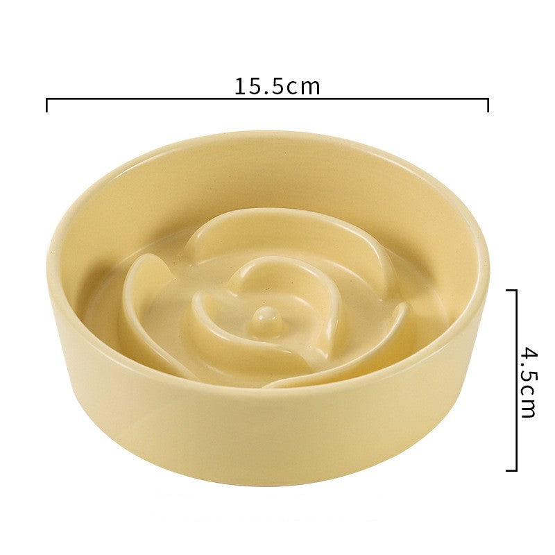 KFX-1786173 Ceramic Slow Feeding Bowl for Small to Medium Dogs and Cats - Available in Various Colors