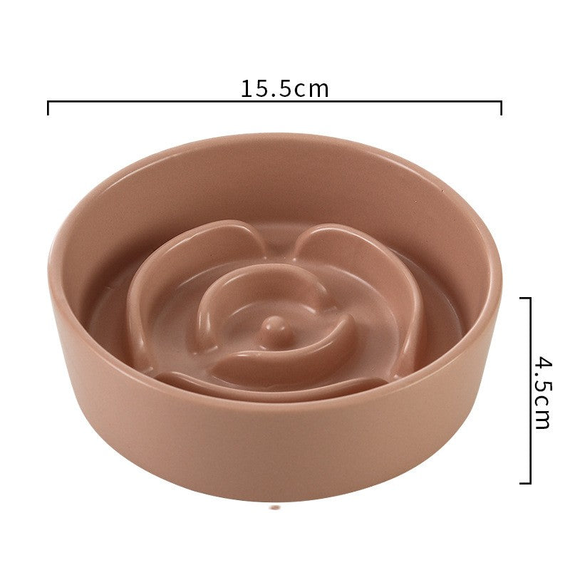KFX-1786173 Ceramic Slow Feeding Bowl for Small to Medium Dogs and Cats - Available in Various Colors