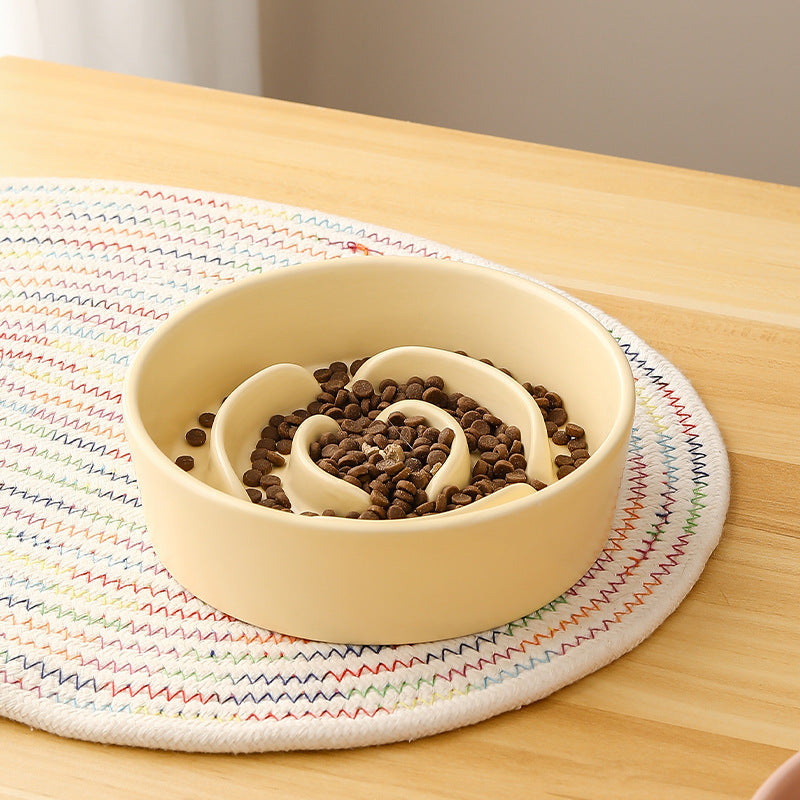 KFX-1786173 Ceramic Slow Feeding Bowl for Small to Medium Dogs and Cats - Available in Various Colors