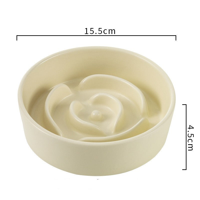 KFX-1786173 Ceramic Slow Feeding Bowl for Small to Medium Dogs and Cats - Available in Various Colors