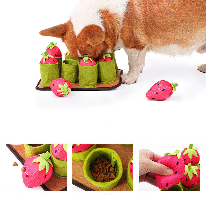 KFX-1786813 Strawberry Plucking Voice Toy – Light Brown Polyester, 29 x 21.5 x 11 CM, 350g