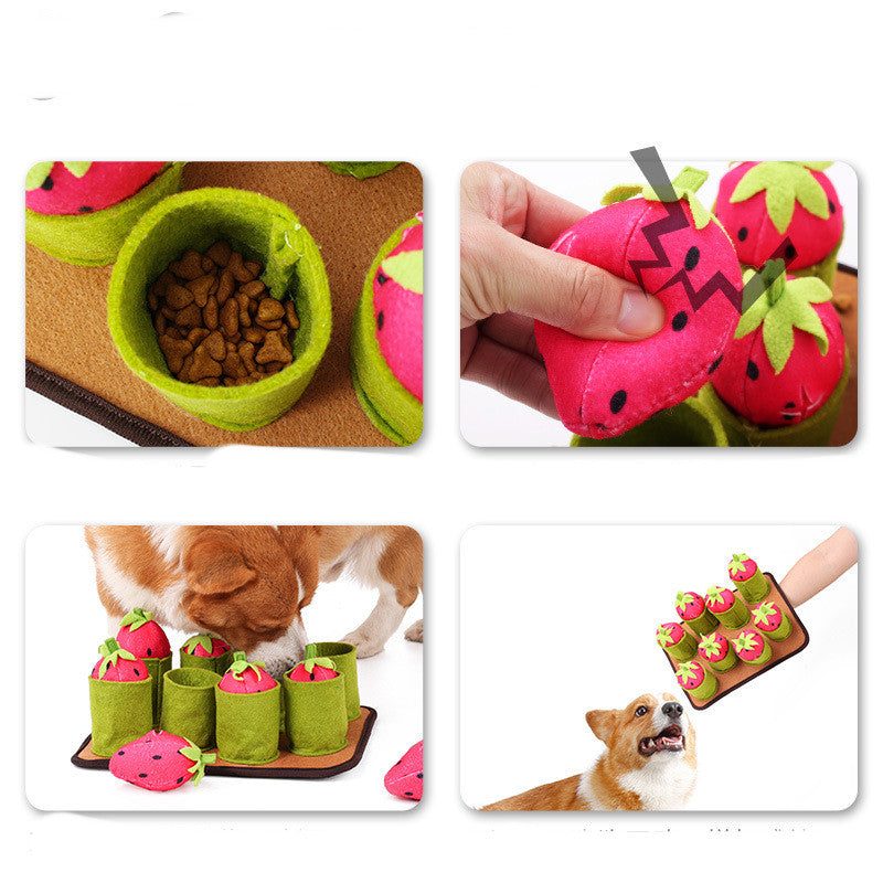 KFX-1786813 Strawberry Plucking Voice Toy – Light Brown Polyester, 29 x 21.5 x 11 CM, 350g