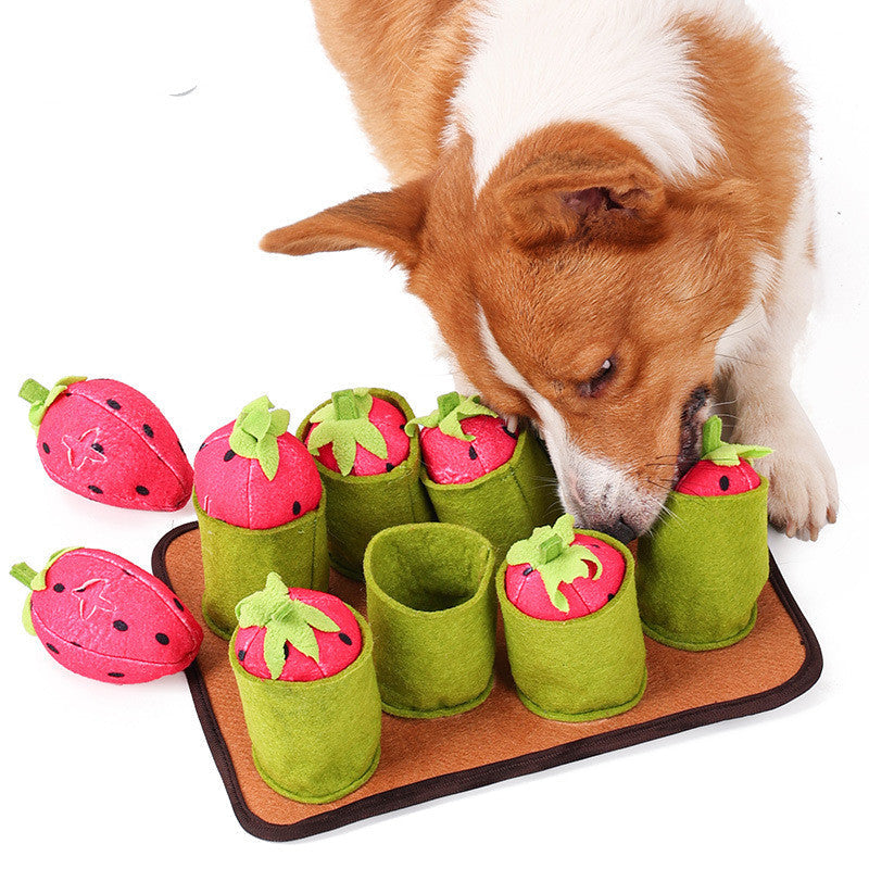 KFX-1786813 Strawberry Plucking Voice Toy – Light Brown Polyester, 29 x 21.5 x 11 CM, 350g