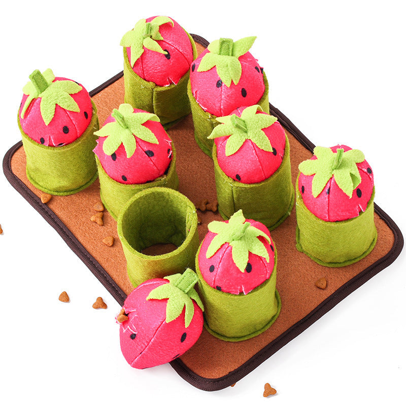 KFX-1786813 Strawberry Plucking Voice Toy – Light Brown Polyester, 29 x 21.5 x 11 CM, 350g