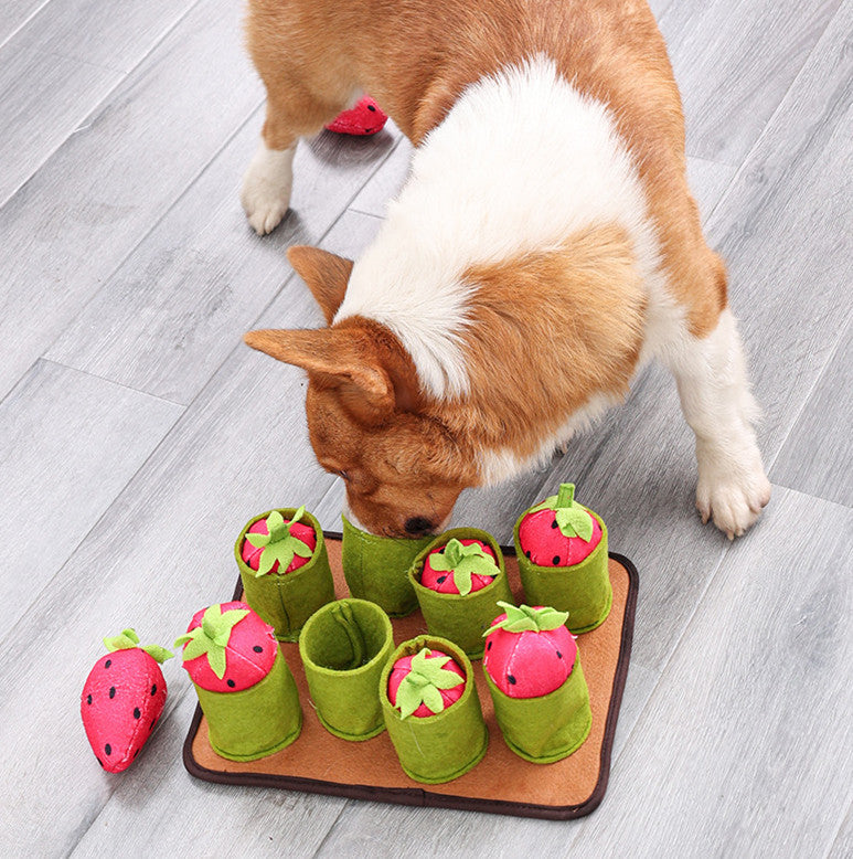 KFX-1786813 Strawberry Plucking Voice Toy – Light Brown Polyester, 29 x 21.5 x 11 CM, 350g