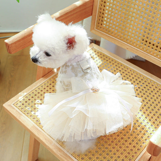 KFX-1790525 Spring and Summer Thin Dress for Dogs and Cats - Casual Wedding Outfit in Multiple Sizes