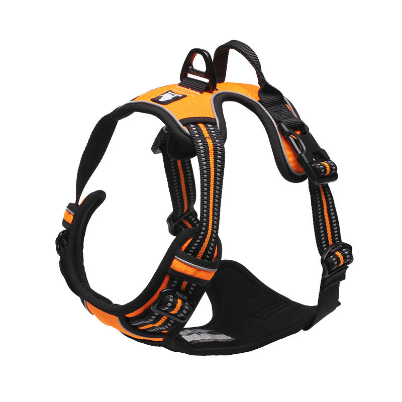 KFX-1791037 Durable and Comfortable Chest Harness for Large Dogs with Breathable Fabric and Reflective Strips