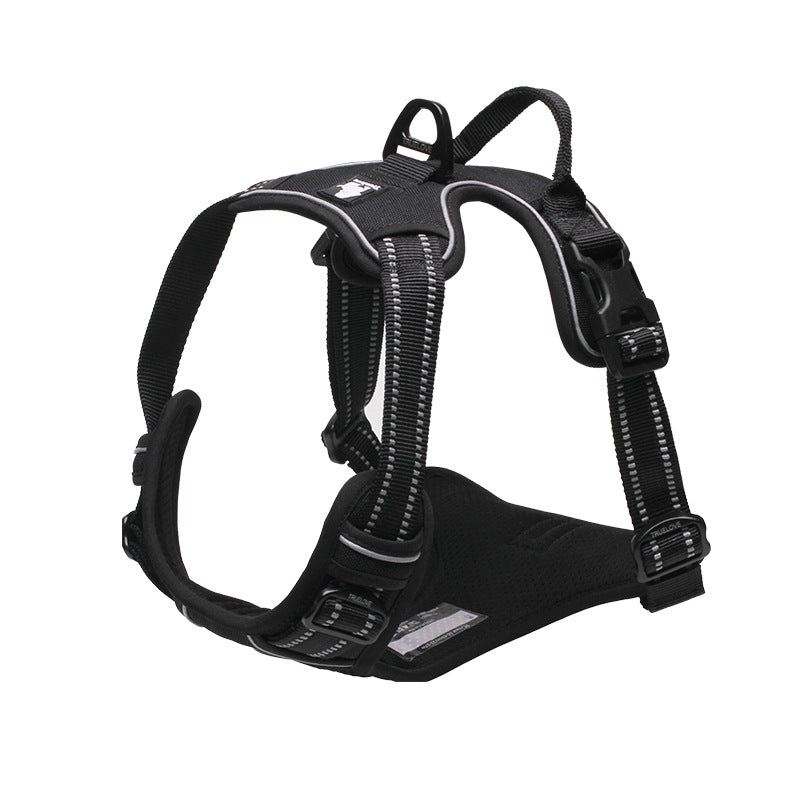 KFX-1791037 Durable and Comfortable Chest Harness for Large Dogs with Breathable Fabric and Reflective Strips
