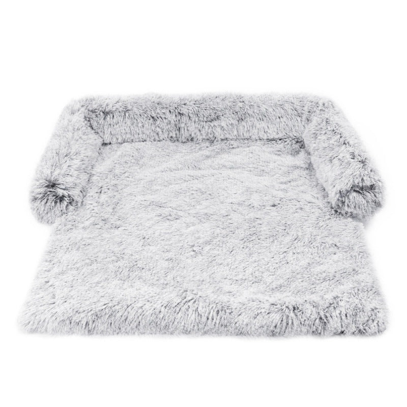 KFX-1791805 Dual Use Plush Dog Blanket for Kennel or Sofa Bed - Sizes S, M, L in Powder Gray and Coffee