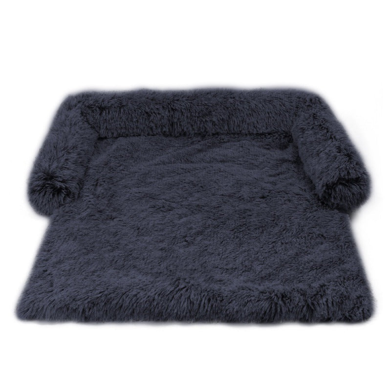 KFX-1791805 Dual Use Plush Dog Blanket for Kennel or Sofa Bed - Sizes S, M, L in Powder Gray and Coffee