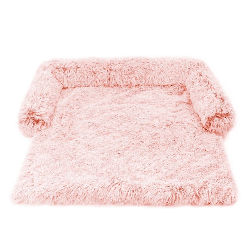 KFX-1791805 Dual Use Plush Dog Blanket for Kennel or Sofa Bed - Sizes S, M, L in Powder Gray and Coffee