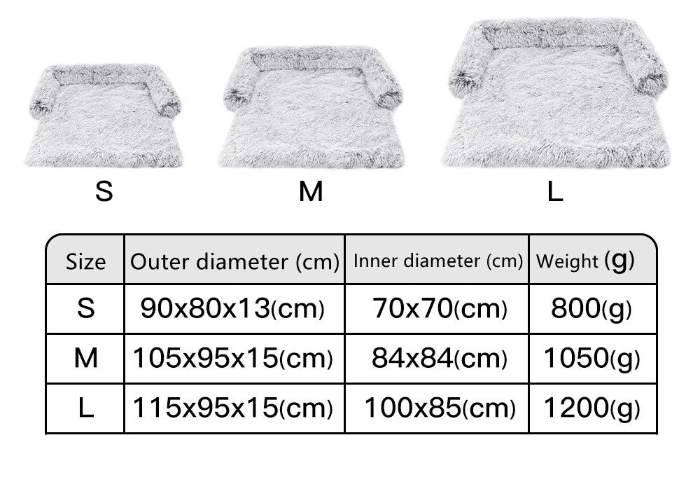KFX-1791805 Dual Use Plush Dog Blanket for Kennel or Sofa Bed - Sizes S, M, L in Powder Gray and Coffee
