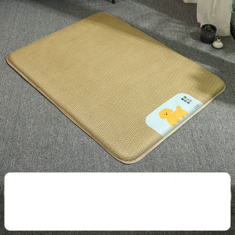 KFX-1793597 Upgraded Yellow Rattan Cooling Dog Mat - Multiple Sizes Available
