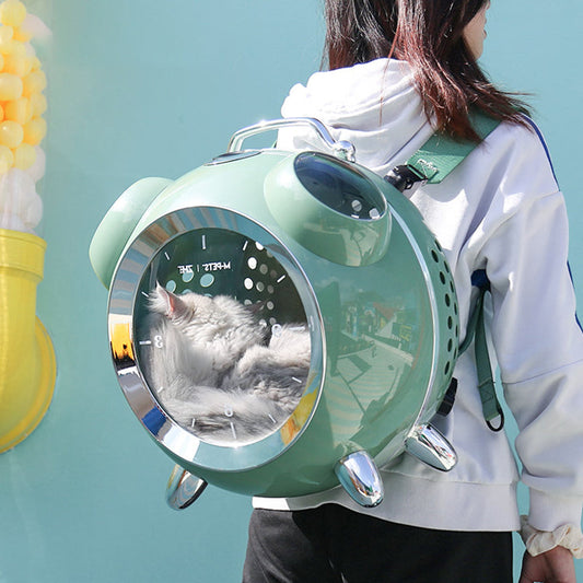 KFX-1793981 Portable Cat Bag with Alarm Clock Functionality - Temperature & Humidity Monitoring - Ideal for Travel