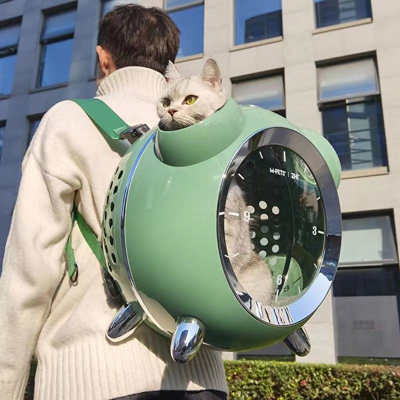 KFX-1793981 Portable Cat Bag with Alarm Clock Functionality - Temperature & Humidity Monitoring - Ideal for Travel