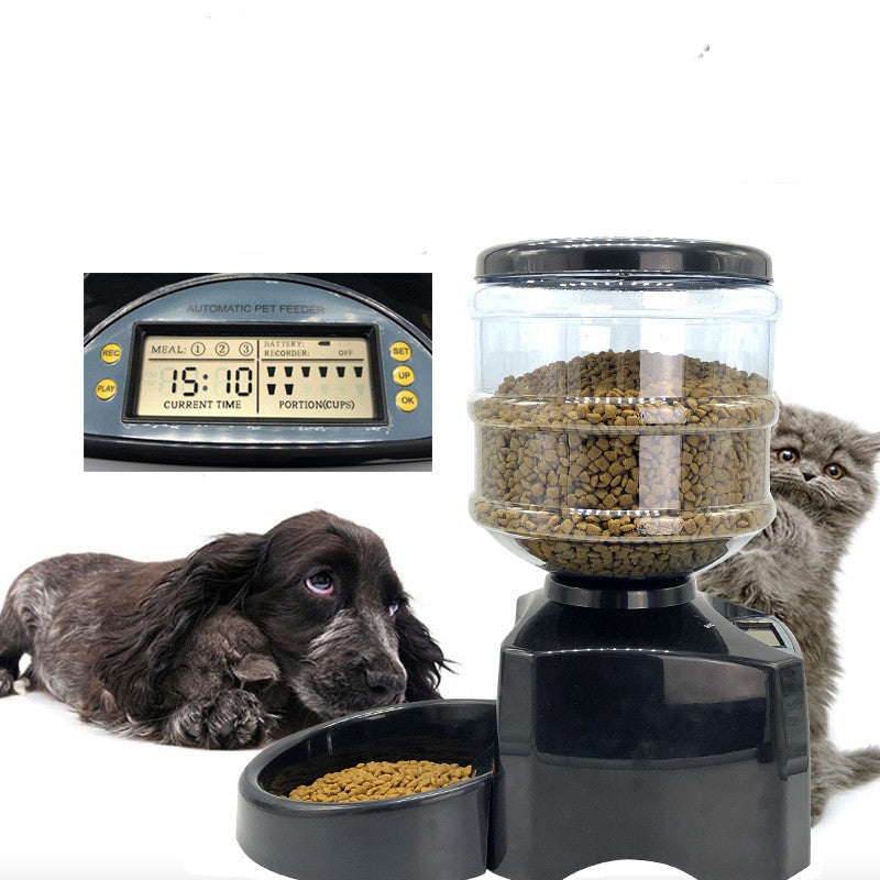 KFX-1795517 Timed Automatic Pet Feeder with 5.5L Capacity and Adjustable Meal Portions