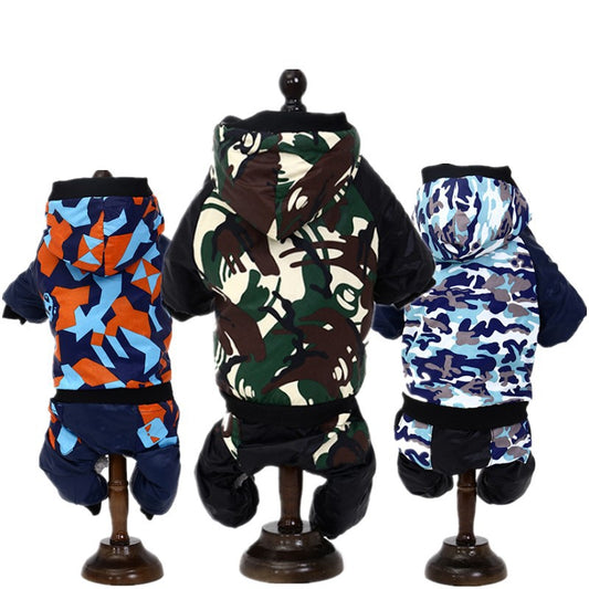 KFX-1796157 Dog Hooded Cotton Jacket with Camouflage Patterns in Multiple Sizes