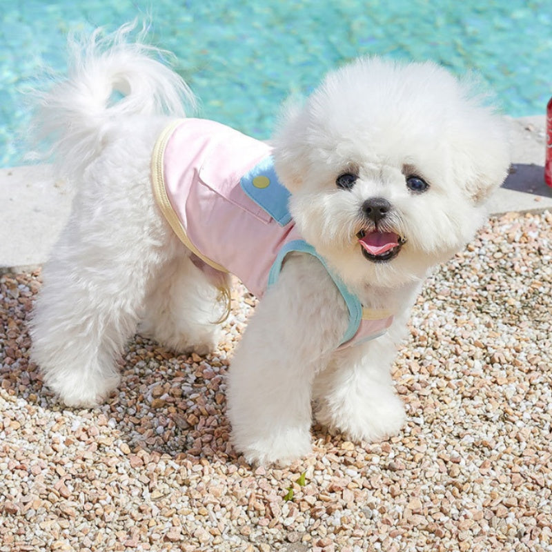 KFX-1796285 Small Dog Summer Casual Clothes in Pink for Bichon and Other Breeds, Comfortable Nylon-Spandex Blend