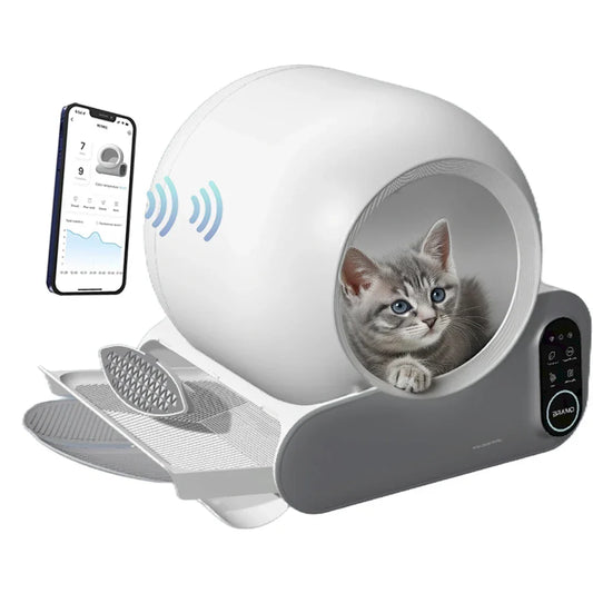 KFX-179731 70L Automatic Cat Litter Box with APP Control, Odor Removal, and Safety Features for Multiple Cats