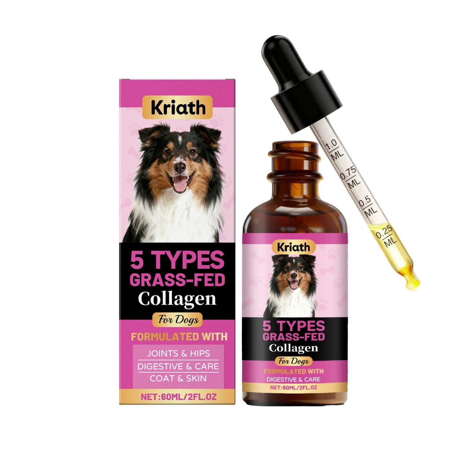 KFX-1797565 Comprehensive Dog Collagen Drops with Probiotics and Joint Support Ingredients