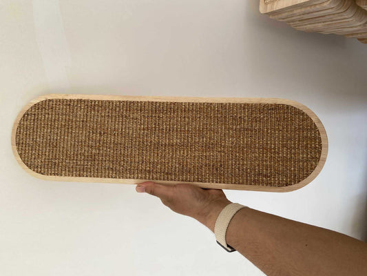 KFX-1797693 Sisal Hemp Cat Scratch Board for Wall Mounting - 45CM x 16CM Wood Design