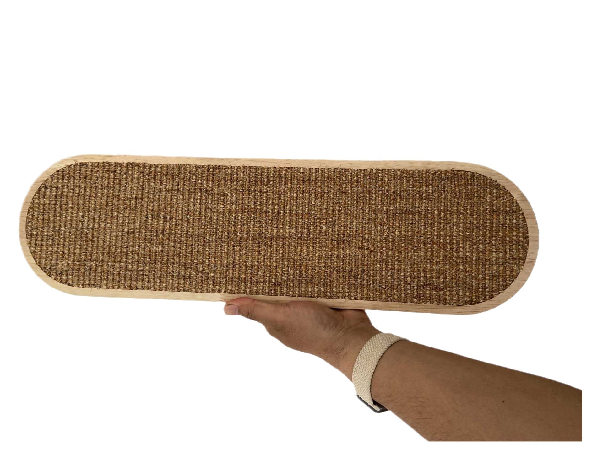 KFX-1797693 Sisal Hemp Cat Scratch Board for Wall Mounting - 45CM x 16CM Wood Design