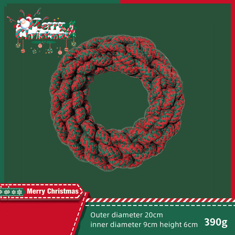 KFX-1798333 Interactive Cotton Rope Knot Toy for Dogs - Dental Cleaning and Chewing Fun