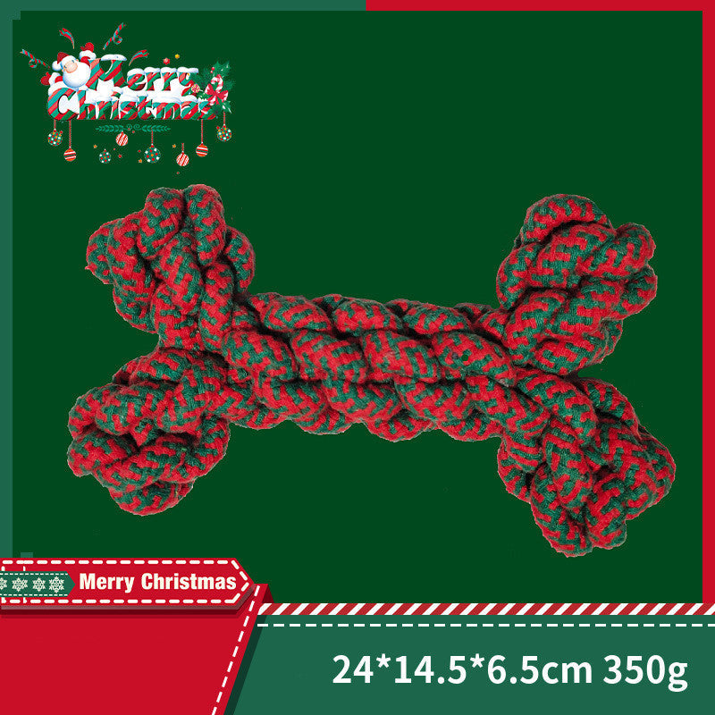 KFX-1798333 Interactive Cotton Rope Knot Toy for Dogs - Dental Cleaning and Chewing Fun