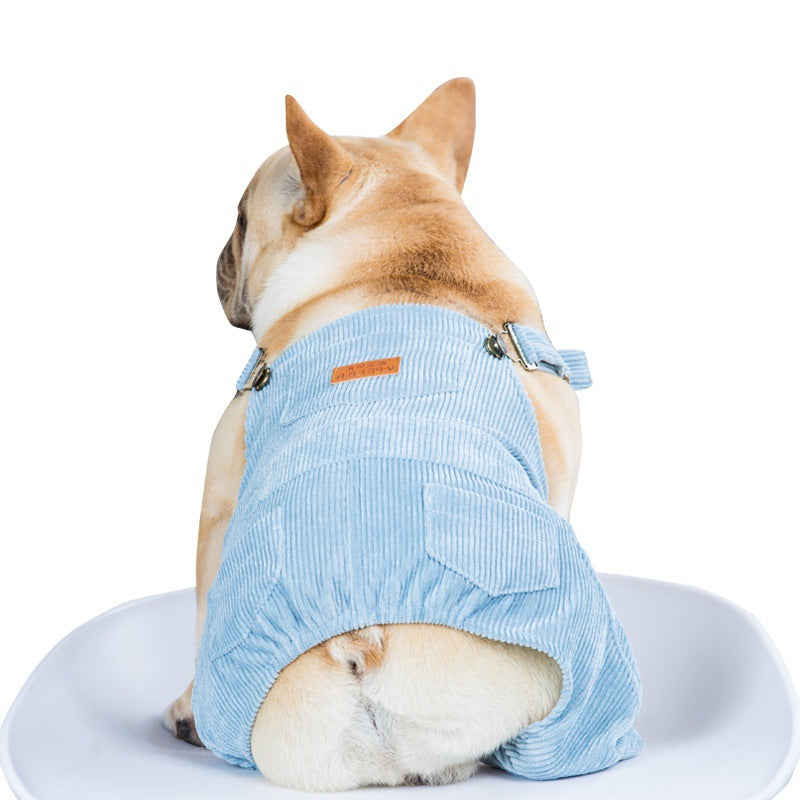 KFX-1799869 Spring and Summer Corduroy Pet Suspenders in Beige, Light Blue, and Light Pink