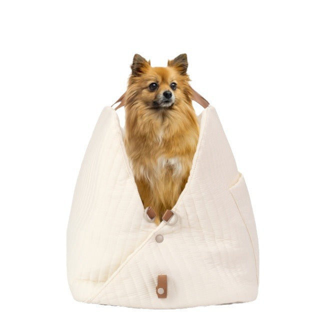 KFX-1801533 Large Capacity Striped Pet Outing Bag - Nylon, Medium Softness, Multiple Colors Available