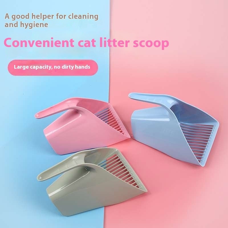 KFX-1802941 Cat Litter Scoop - Durable Plastic, Available in Pink, Green, and Sky Blue