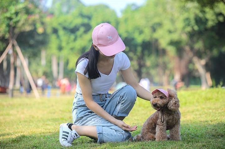 KFX-1804861 Canvas Parent-Child Outdoor Picnic Caps - Available in Black, Pink, and Blue for Pets and Owners