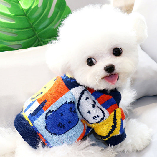 KFX-1811005 Casual Dog Sweater for Schnauzer, Pomeranian, and Yorkshire Terrier - Multiple Sizes Available