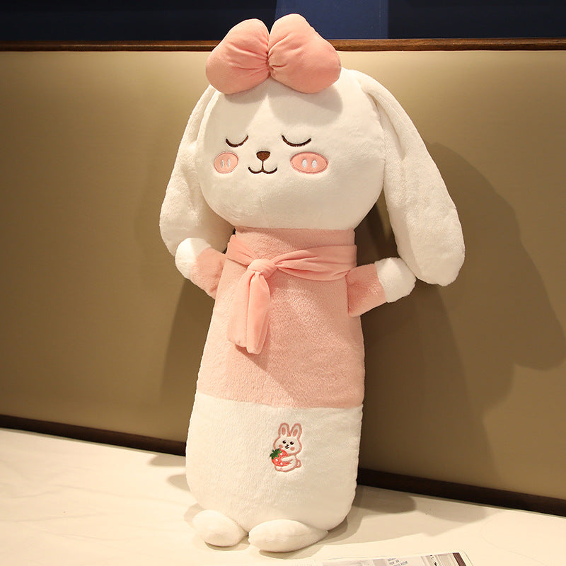 KFX-1812669 Cute Cartoon Long Plush Pillow - Pig, Frog, Rabbit Design, Available in 60cm, 80cm, 100cm Sizes