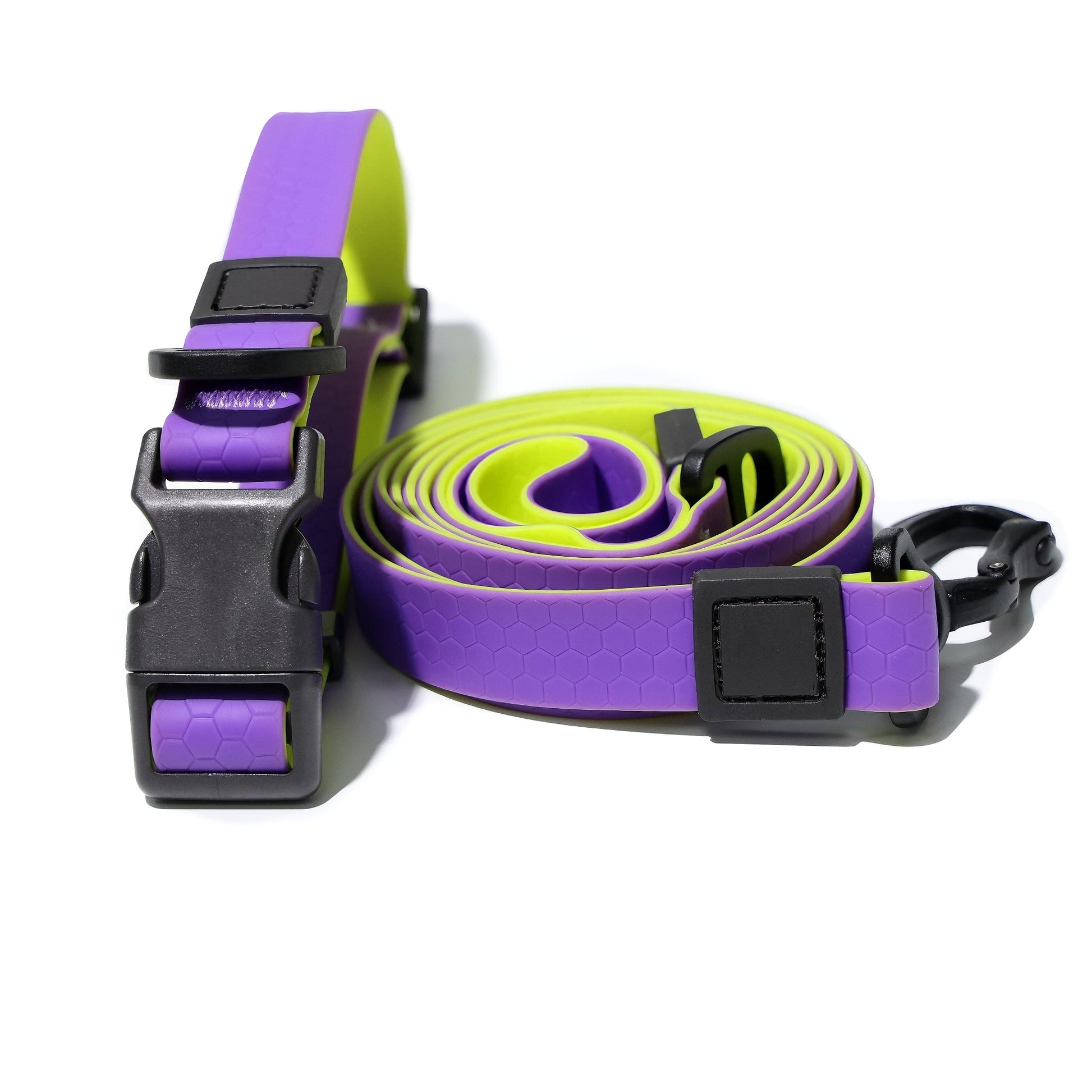 KFX-1812797 Honeycomb Embossed Dual-Color Waterproof Dog Leash Set with Enhanced Grip