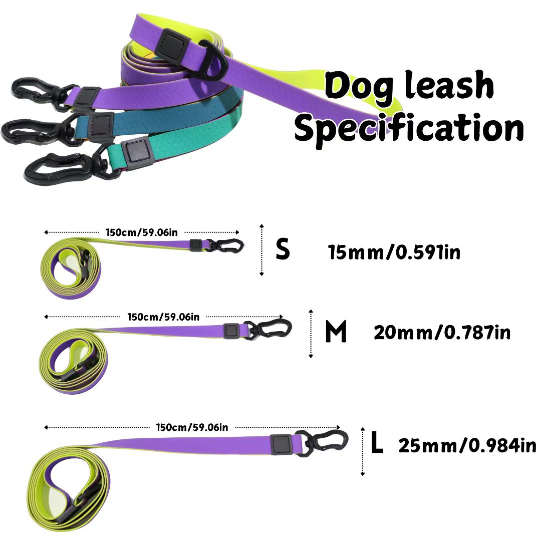KFX-1812797 Honeycomb Embossed Dual-Color Waterproof Dog Leash Set with Enhanced Grip