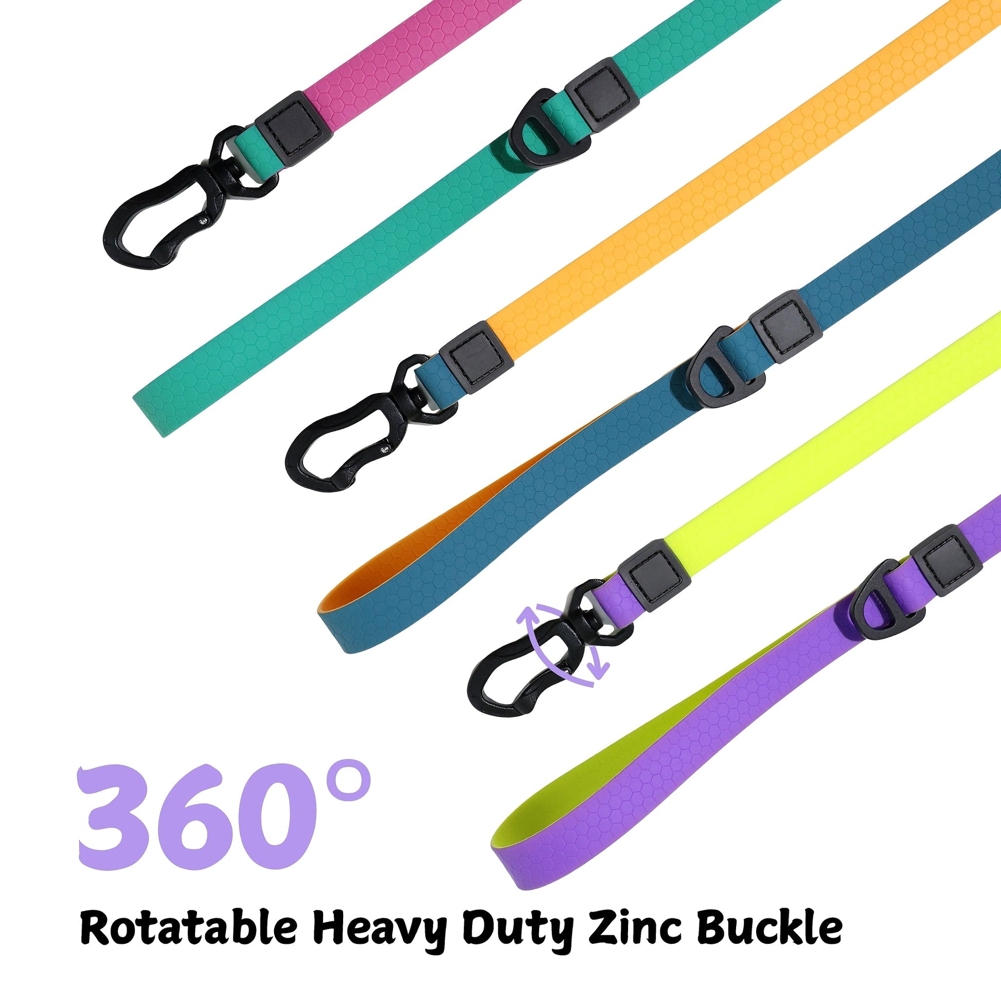 KFX-1812797 Honeycomb Embossed Dual-Color Waterproof Dog Leash Set with Enhanced Grip
