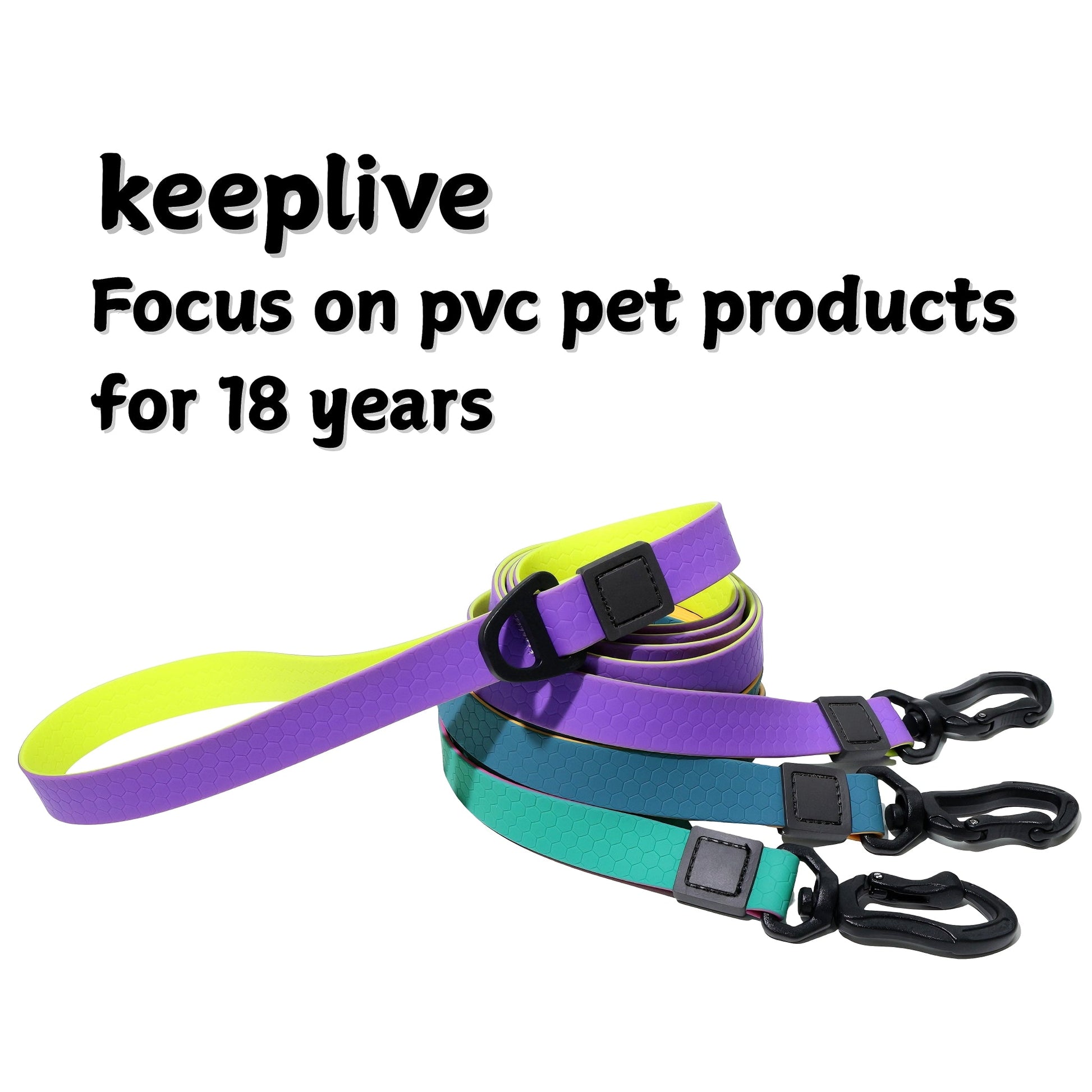 KFX-1812797 Honeycomb Embossed Dual-Color Waterproof Dog Leash Set with Enhanced Grip