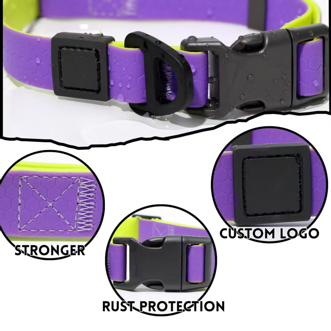 KFX-1812797 Honeycomb Embossed Dual-Color Waterproof Dog Leash Set with Enhanced Grip
