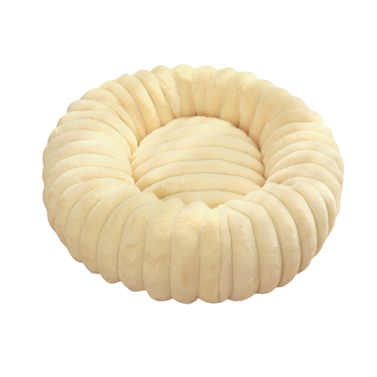 KFX-1813053 Cozy Round Plush Rabbit Mat for Cats and Dogs - Warm Winter Nest Bed