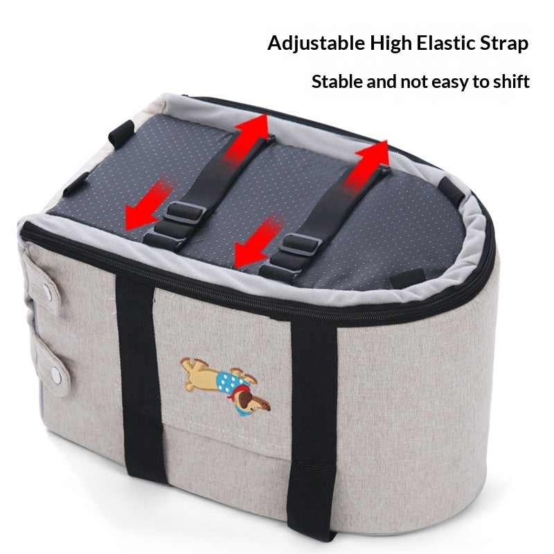 KFX-1815229 Portable Dog Car Center Console Nest with Soft Linen Fabric Options