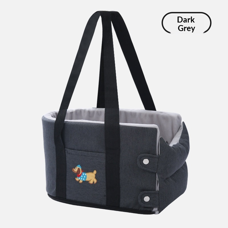 KFX-1815229 Portable Dog Car Center Console Nest with Soft Linen Fabric Options