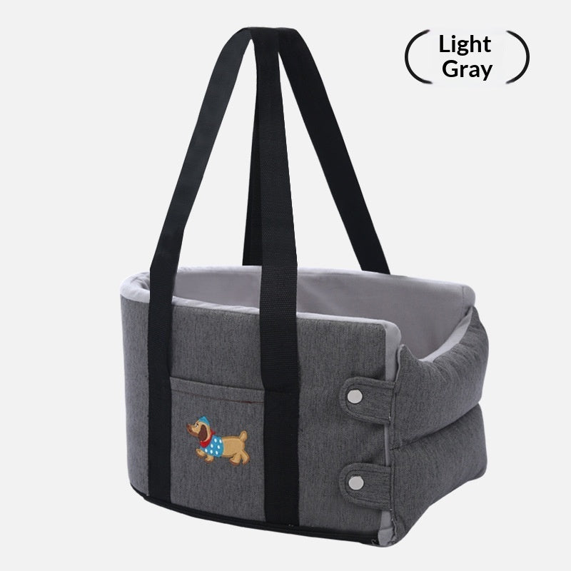 KFX-1815229 Portable Dog Car Center Console Nest with Soft Linen Fabric Options