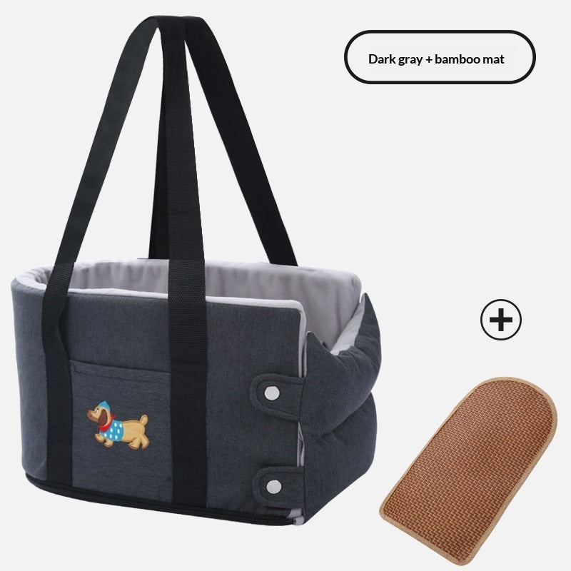 KFX-1815229 Portable Dog Car Center Console Nest with Soft Linen Fabric Options