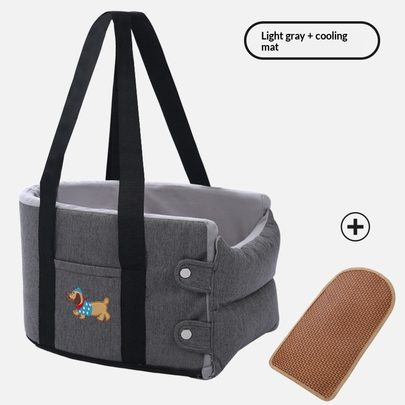 KFX-1815229 Portable Dog Car Center Console Nest with Soft Linen Fabric Options