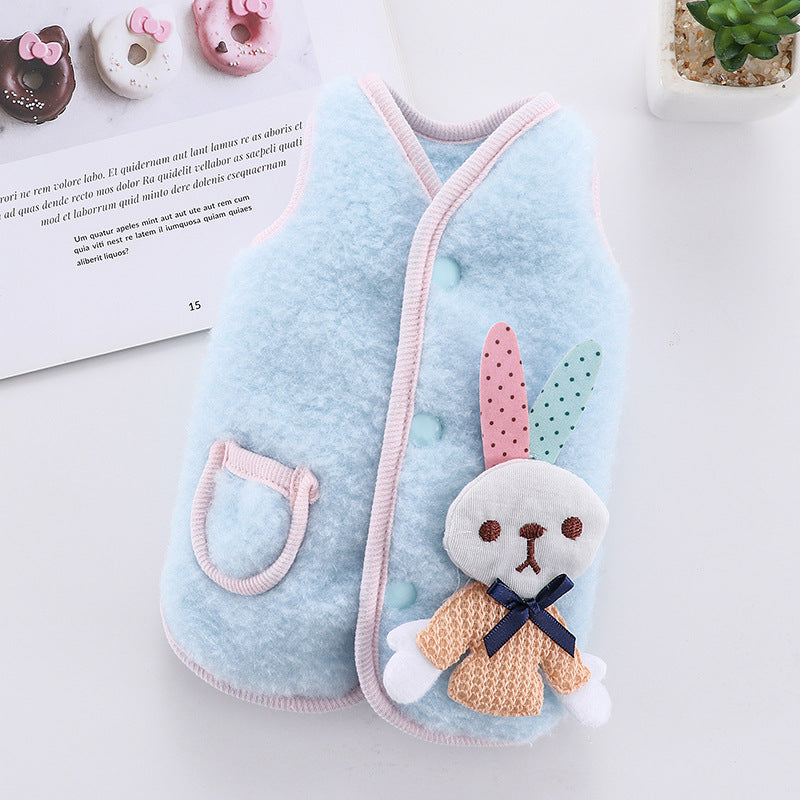KFX-1817149 Cozy Casual Pet Vest for Dogs and Cats - Available in Pink and Blue Rabbit Designs, Multiple Sizes