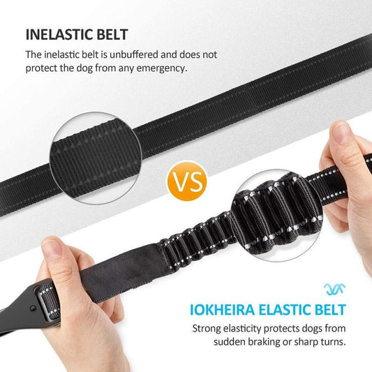 KFX-1818557 Multifunctional Reflective Elastic Seat Belt for Pets - Nylon, 54-90cm Length, 2.5cm Width